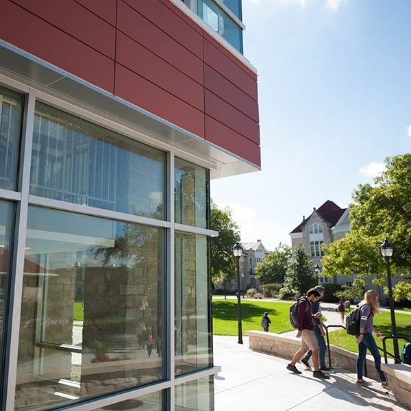 Students leaving Hastad Hall